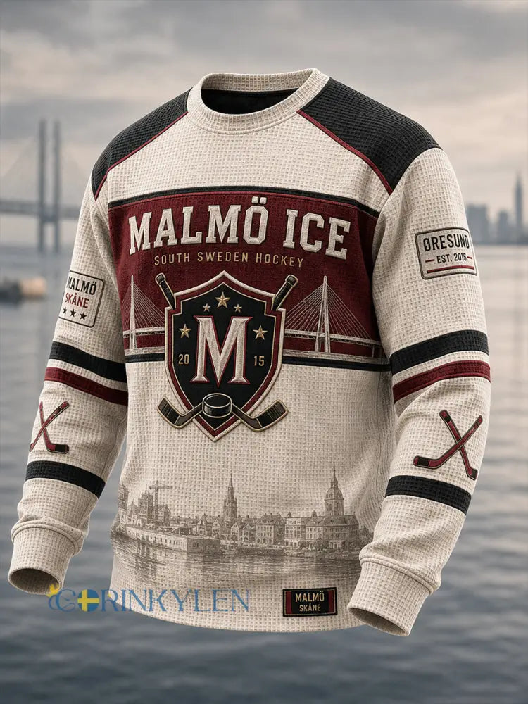 Herrarnas svenska ishockeytröja Malmö Redhawks – favorit för waffelmönstrade långärmade tröjor - A / S
