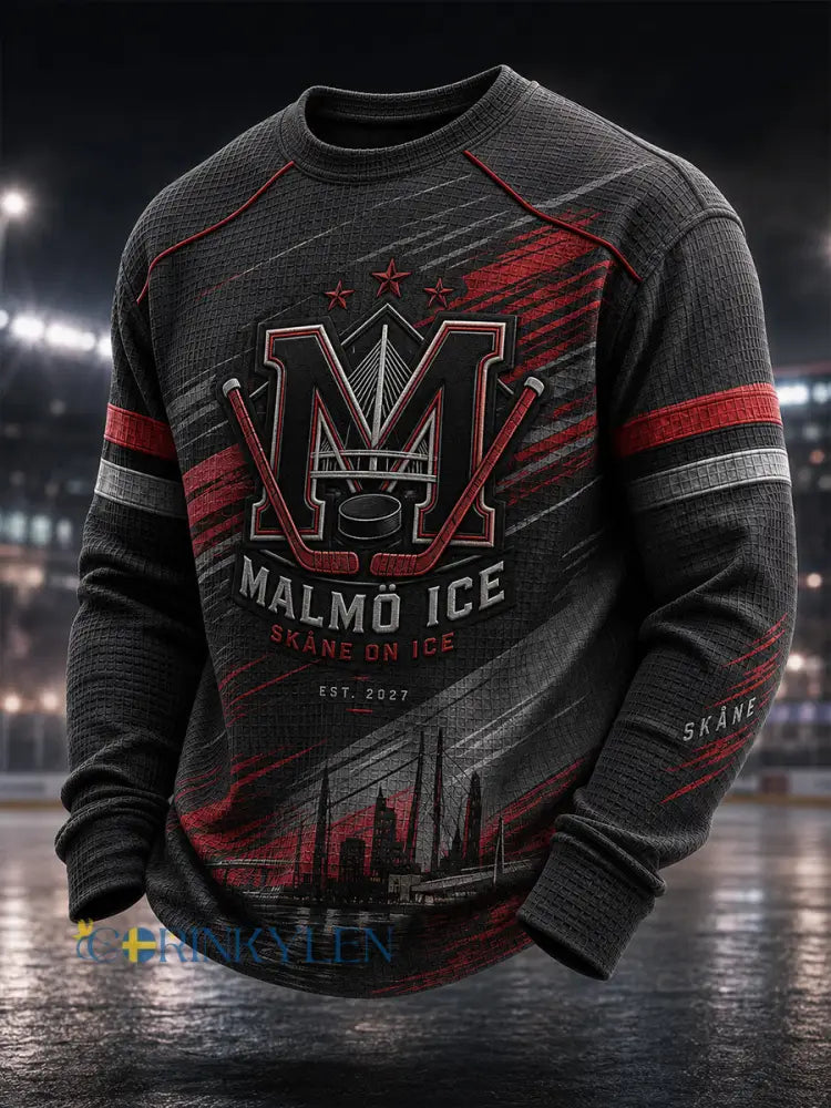 Herrarnas svenska ishockeytröja Malmö Redhawks – favorit för waffelmönstrade långärmade tröjor - A / S