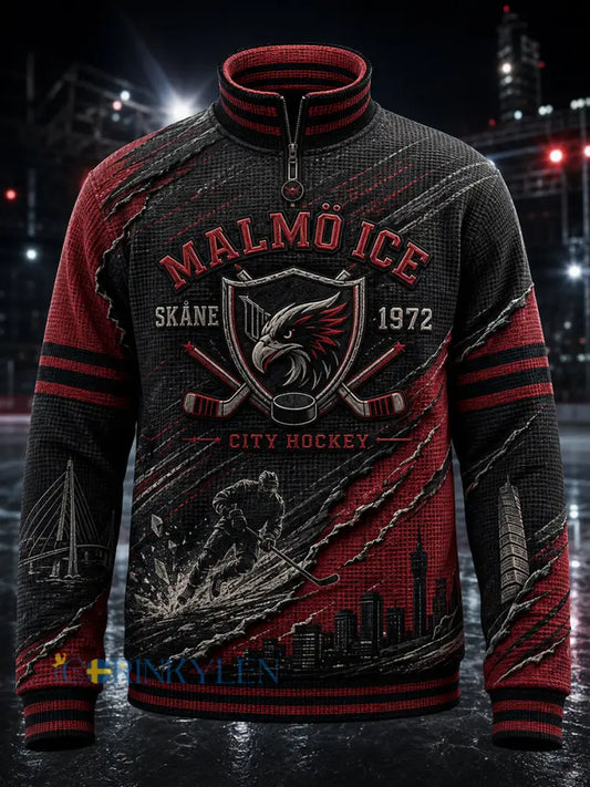 Herrarnas svenska ishockeytröja Malmö Redhawks – favorit för waffelmönstrade långärmade tröjor - A / S