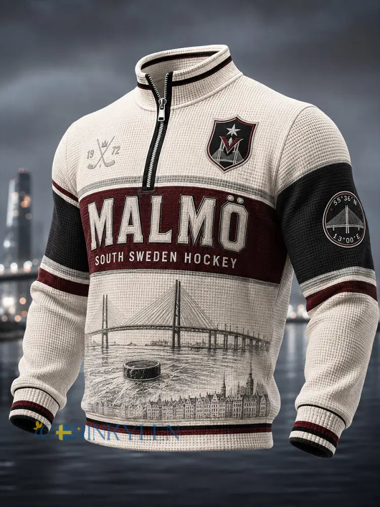 Herrarnas svenska ishockeytröja Malmö Redhawks – favorit för waffelmönstrade långärmade tröjor - A / S