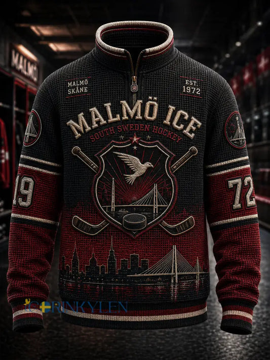 Herrarnas svenska ishockeytröja Malmö Redhawks – favorit för waffelmönstrade långärmade tröjor - A / S