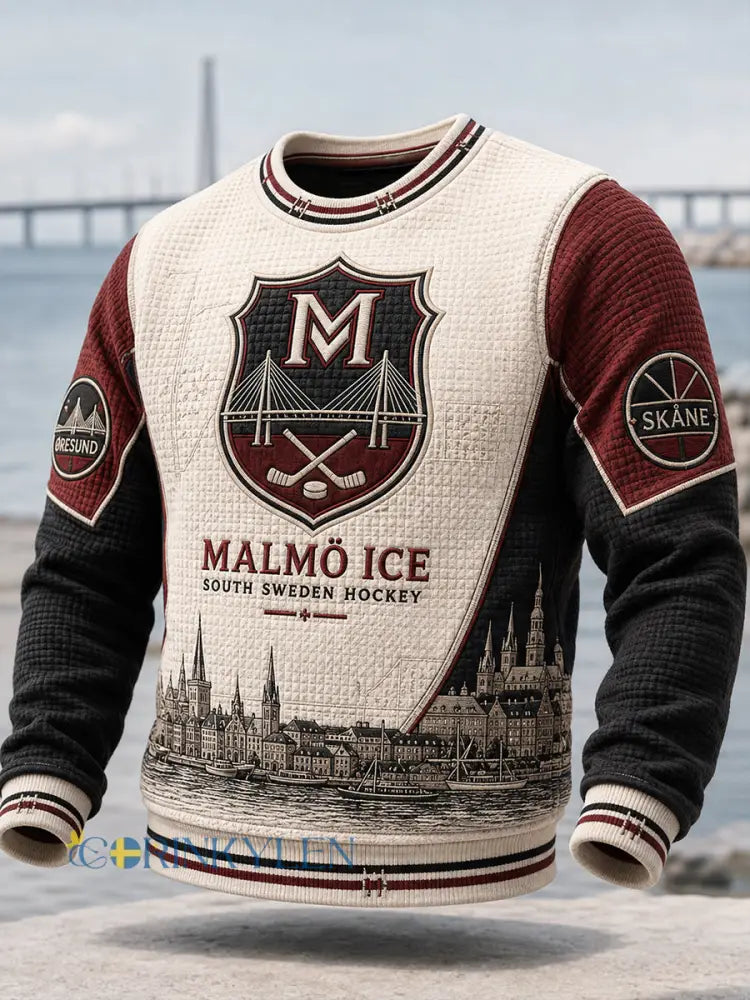 Herrarnas svenska ishockeytröja Malmö Redhawks – favorit för waffelmönstrade långärmade tröjor - A / S
