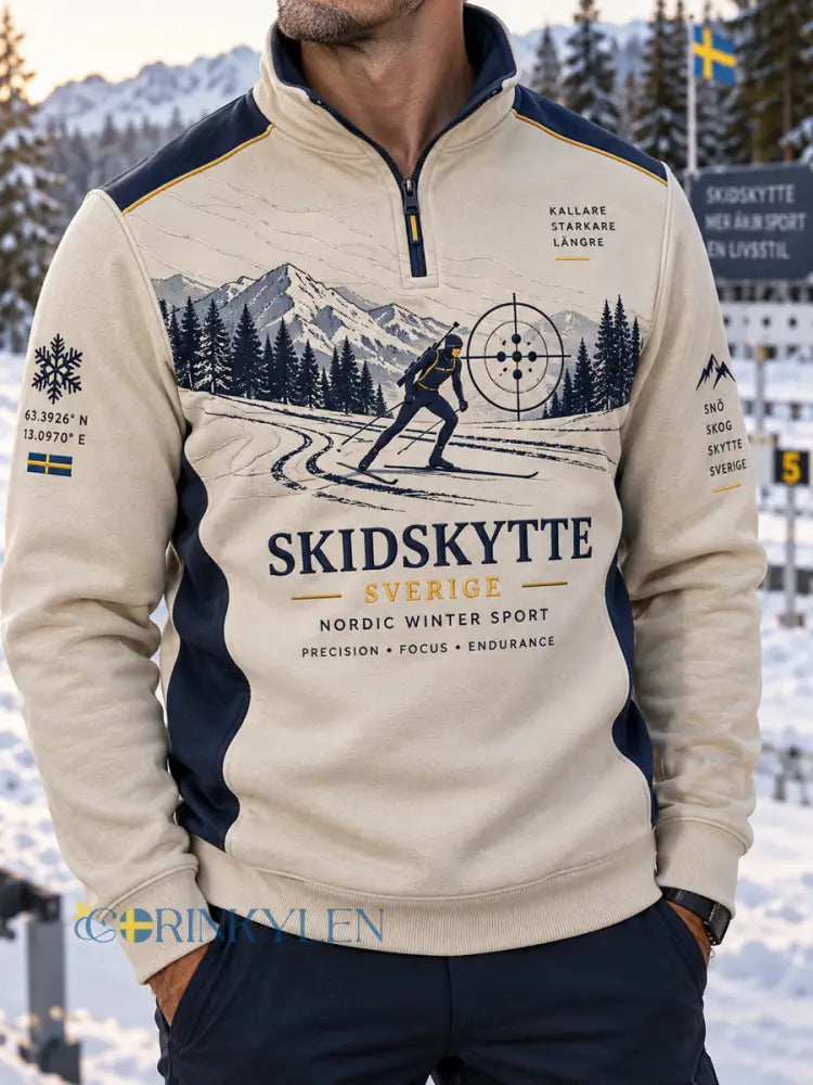 Herrarnas Sweden Frost Trail Skidskytte halvlång dragkedja - som bild / S