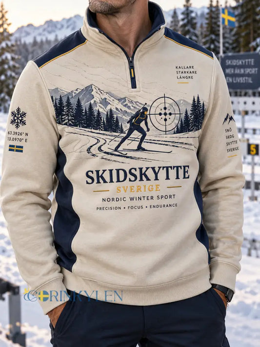 Herrarnas Sweden Frost Trail Skidskytte halvlång dragkedja - som bild / S