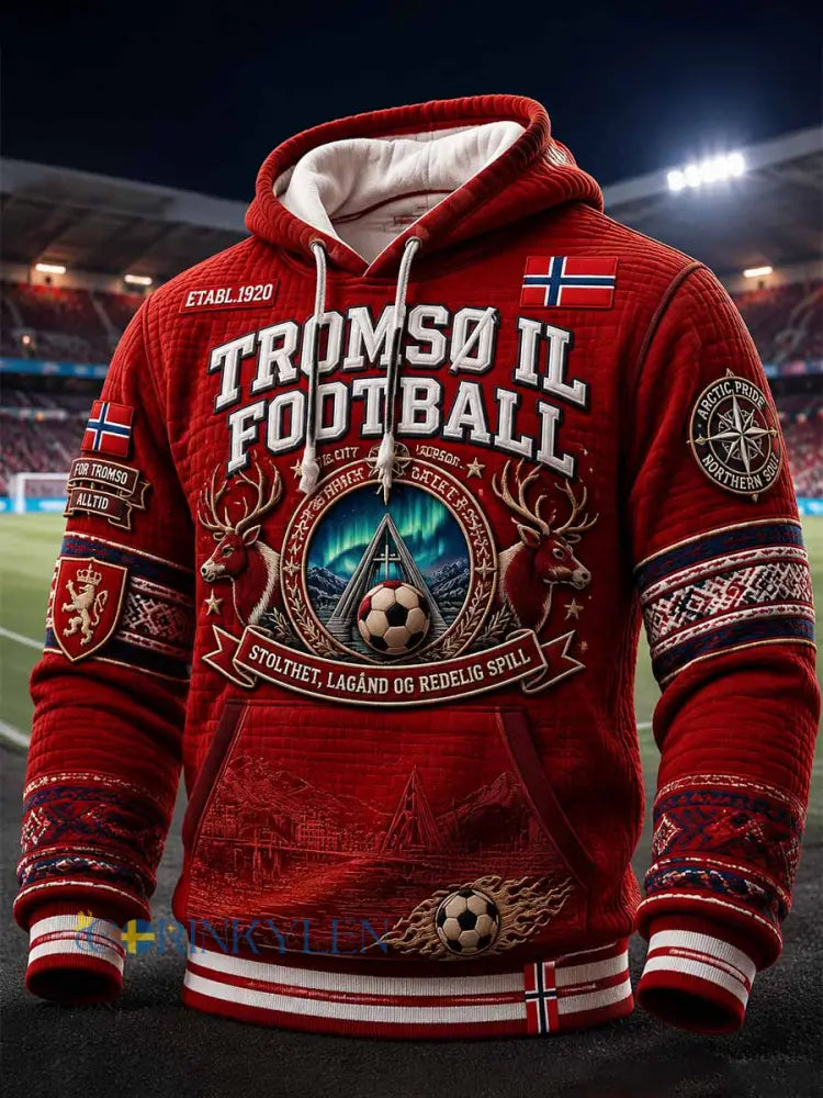 Herrarnas världens nordligaste fotbollsklubb mönstrad tryckt sweatshirt - som bild / S