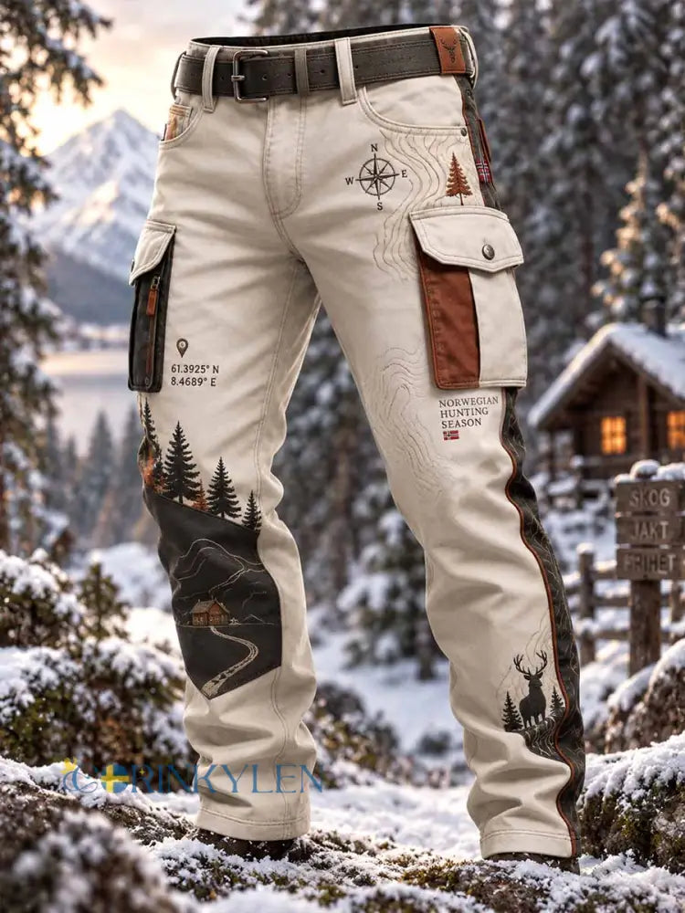 Herrbyxor med retrojaktmotiv - som bild / S