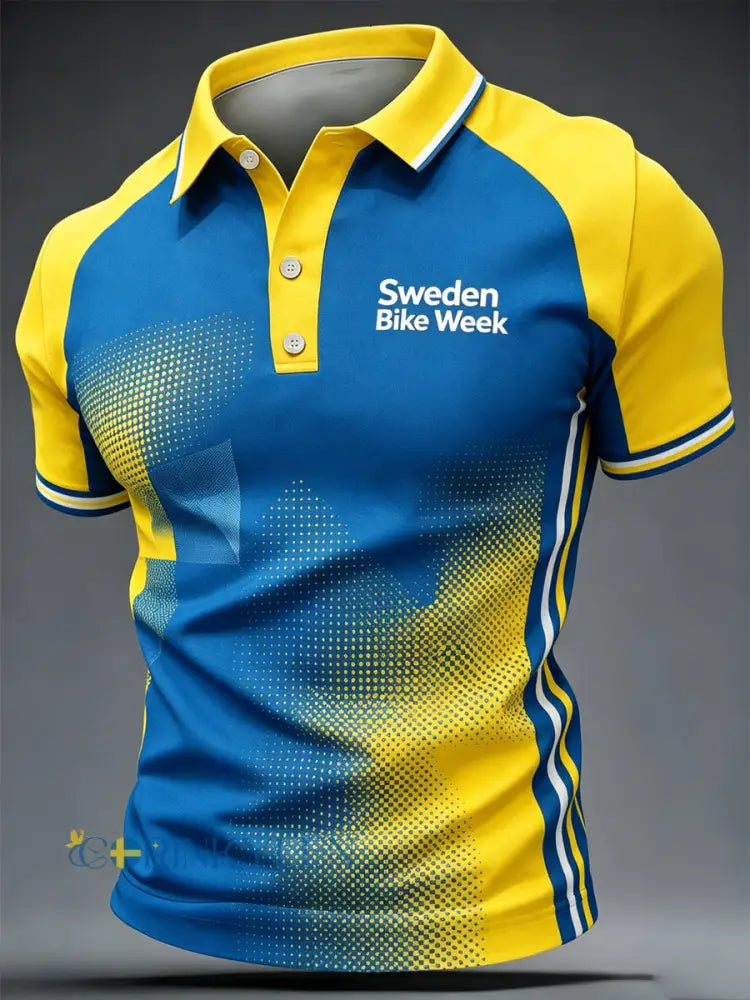 Herrcykelveckan i Sverige-tryck avslappnad topp - som bild / S