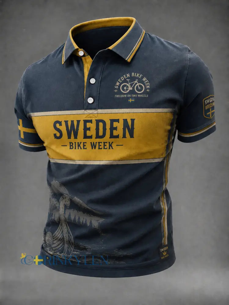 Herrcykelveckan i Sverige-tryck avslappnad topp - som bild / S