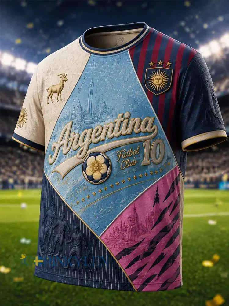 Herrens Argentina minne Gyllene Ålder mönster Skriv ut T-shirt - som bild / S