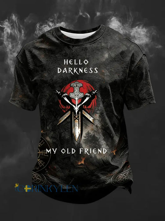Herrens hej mörker Min gamla vän Skriv ut korta ärmar t-shirta - som bild / S