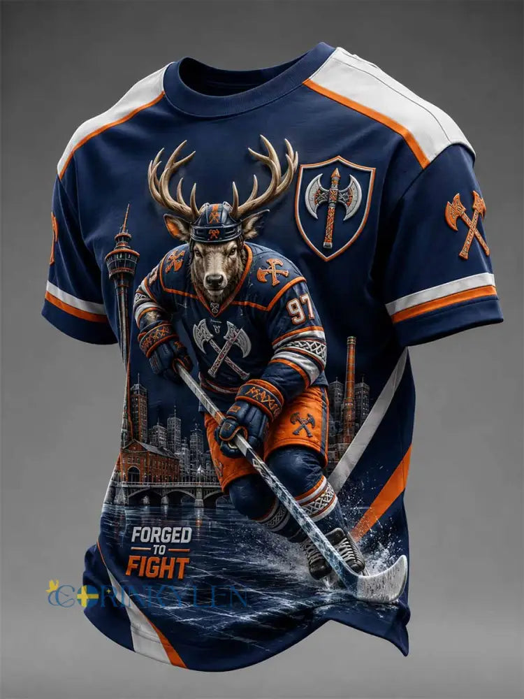 Herrens minne i Finland Rens Ishockey Mönster T-Shirt - som bild / S