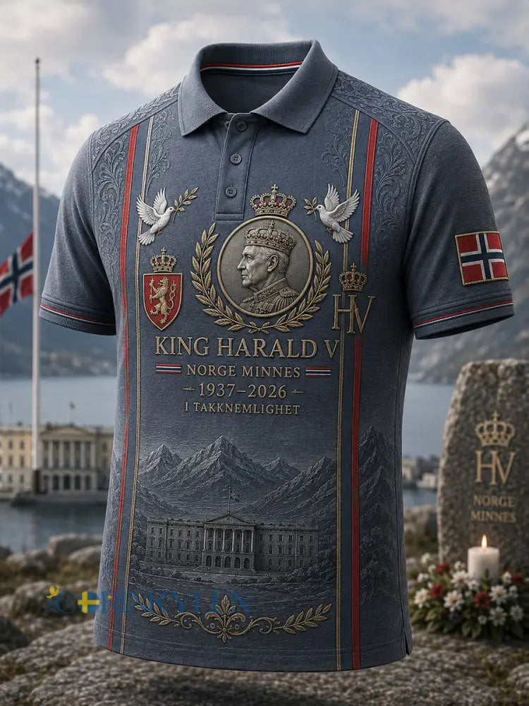Herrens minne kung Harald V av Norge Kort ärm skjorta - A / S
