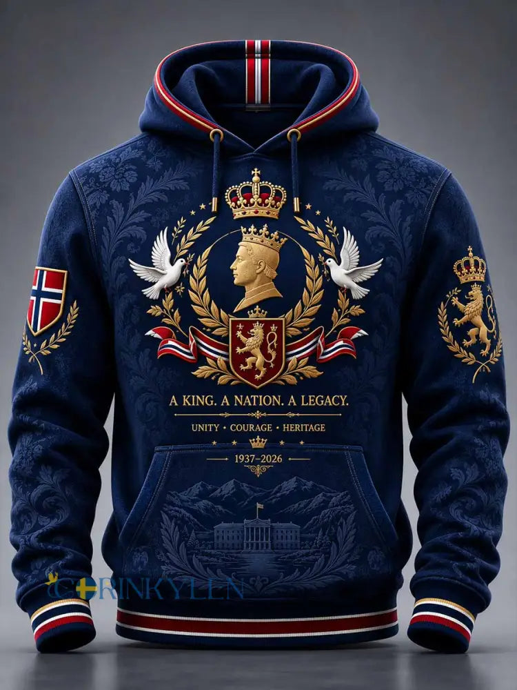 Herrens minne kung Harald V Tryckt tröjar - som bild / S