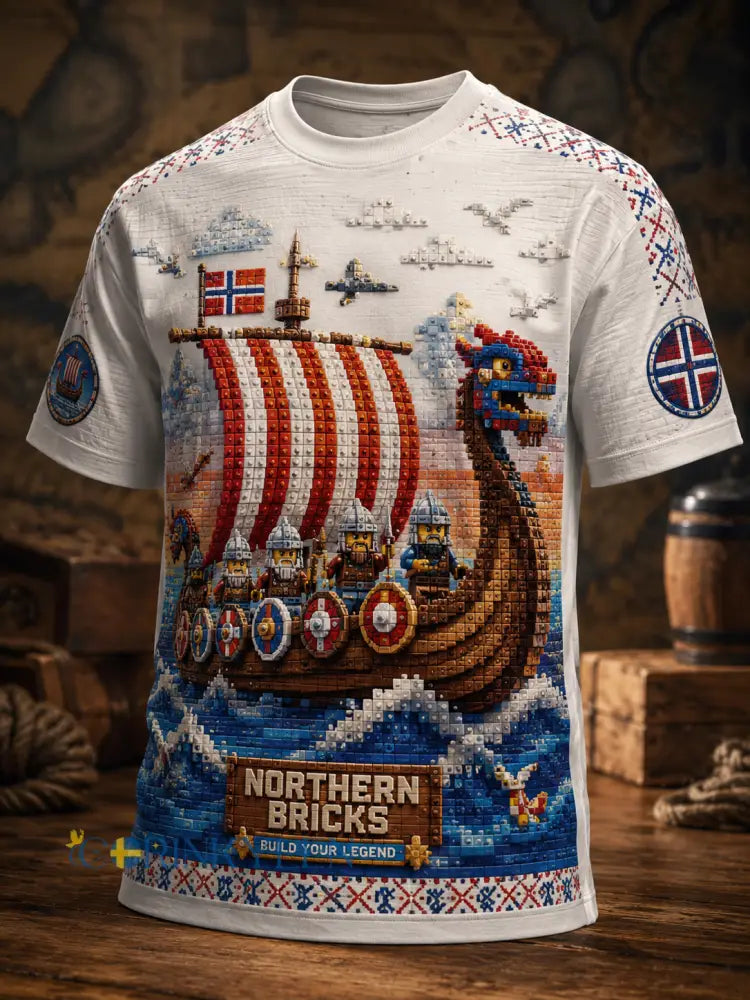 Herrens norska vikingar korta ärmar T-shirt - A / S
