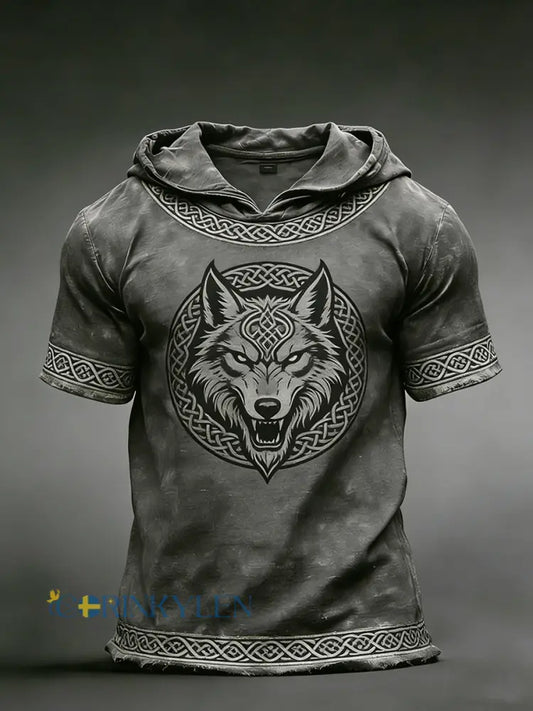 Herrens Viking Hoodie T-shirt - mörk grå / S