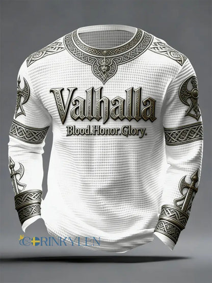 Herrens vikinga-stil Valhalla Våffle Topp - som bild / S