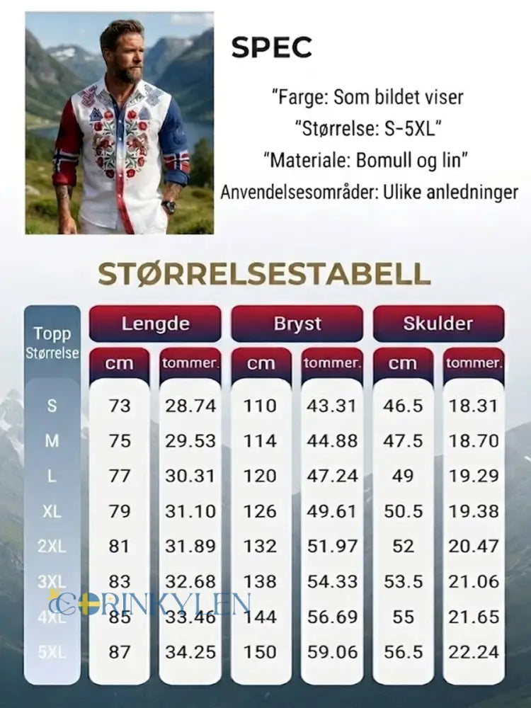 Herrens Vintage norska Symmetriska mönster Casual tröja