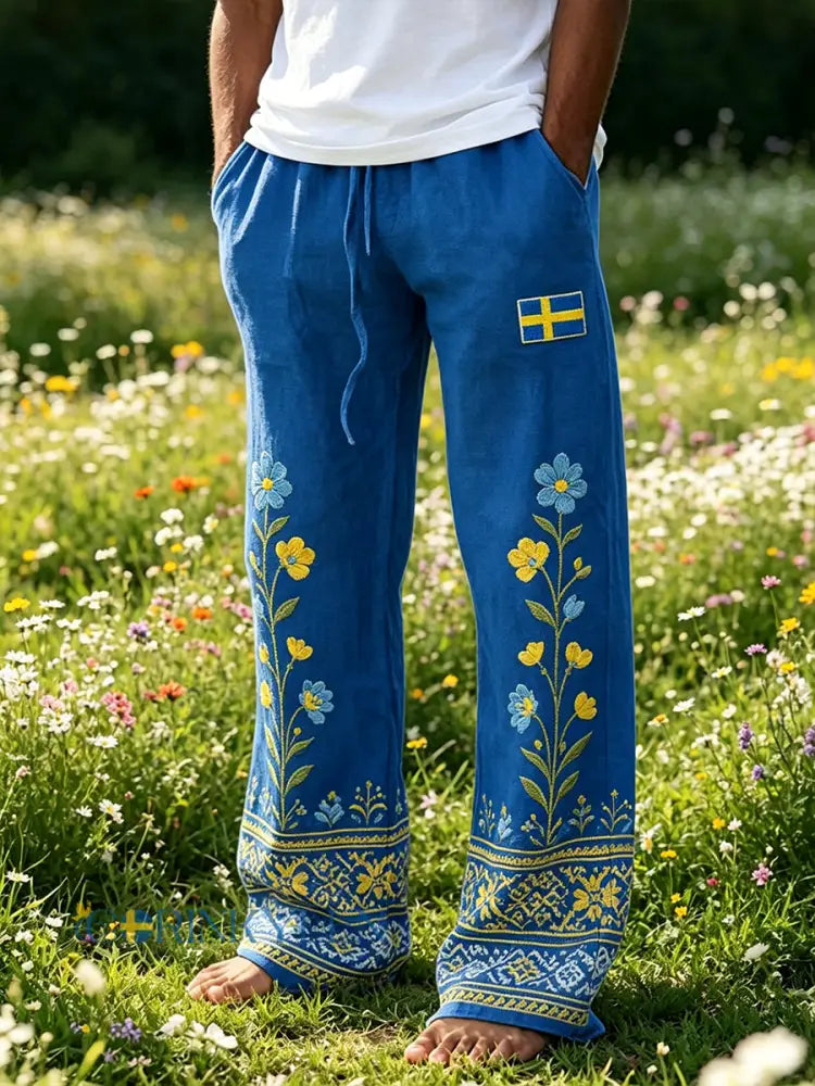 Herrfritidshus med sommarblommönster - A / S