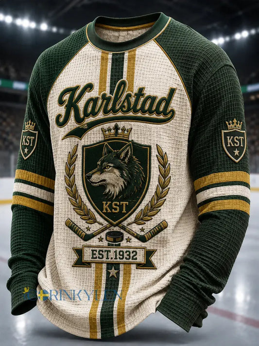 Herrgrönvitt Hockeyarv Vintage axelärm - A / S