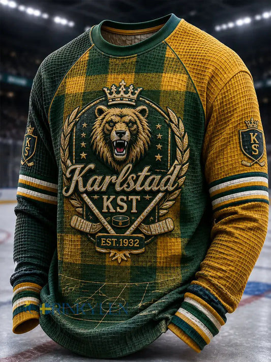 Herrgrönvitt Hockeyarv Vintage axelärm - A / S