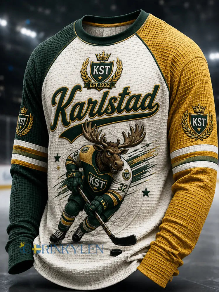 Herrgrönvitt Hockeyarv Vintage axelärm - A / S