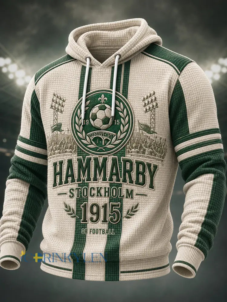 Herrlig dammuddare i svensk fotboll för Hammarby-fans överdimensionerad huvtröja med fallande axlar och fickor - A / S