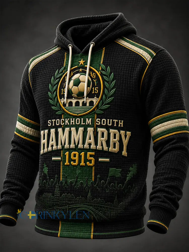 Herrlig dammuddare i svensk fotboll för Hammarby-fans överdimensionerad huvtröja med fallande axlar och fickor - A / S