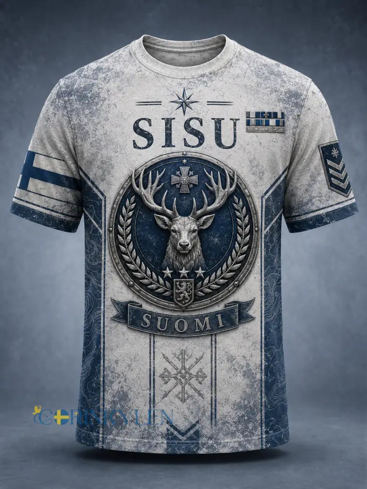 Herrlig finländsk veteran-Sisu-T-shirt med korta ärmar - A / S