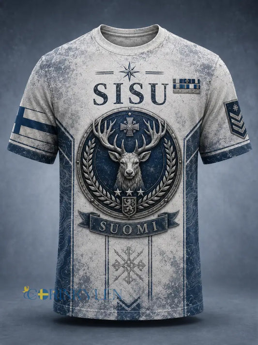 Herrlig finländsk veteran-Sisu-T-shirt med korta ärmar - A / S