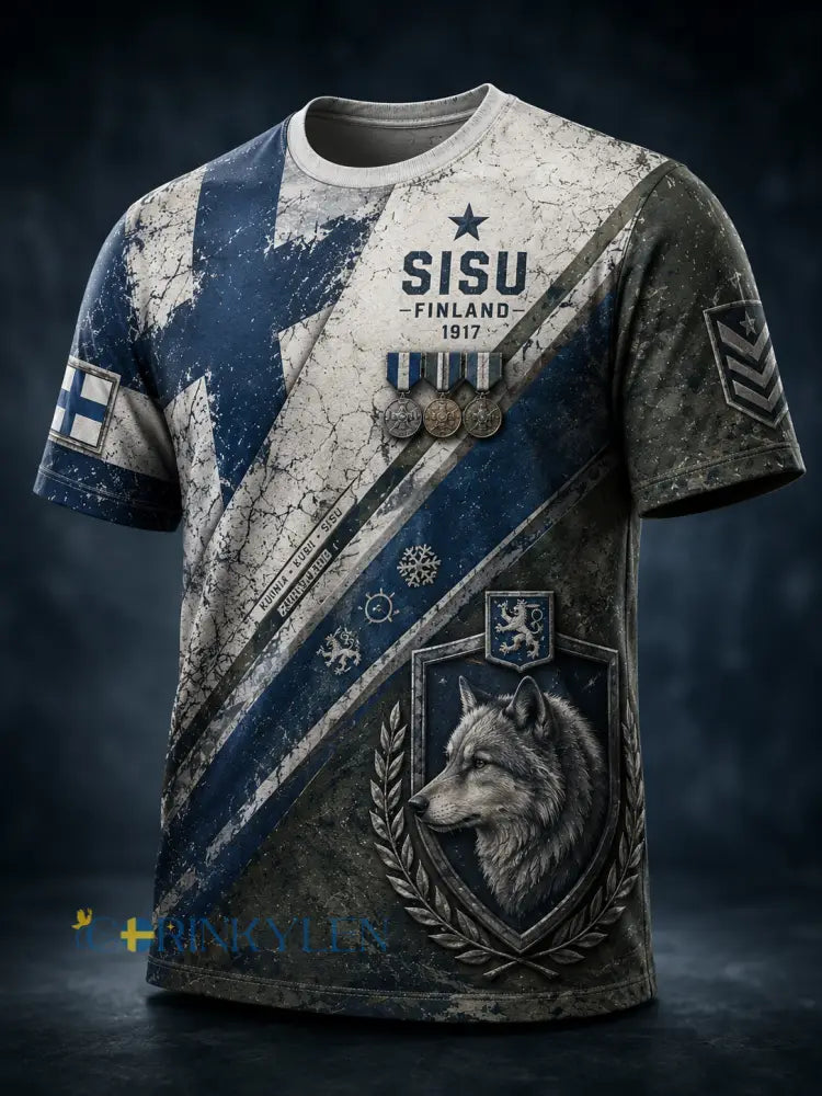 Herrlig finländsk veteran-Sisu-T-shirt med korta ärmar - A / S