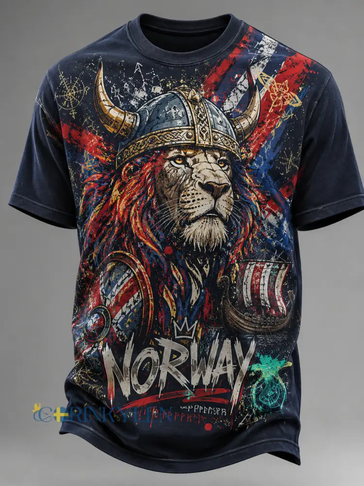 Herrlig kortärmad t-shirt med norska vikingar - A / S
