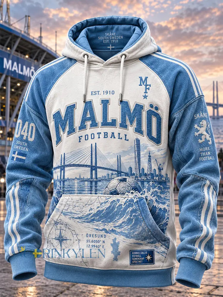 Herrlig Malmö FF-huvtröja med överdimensionerade fallande axlar och fickor - A / S