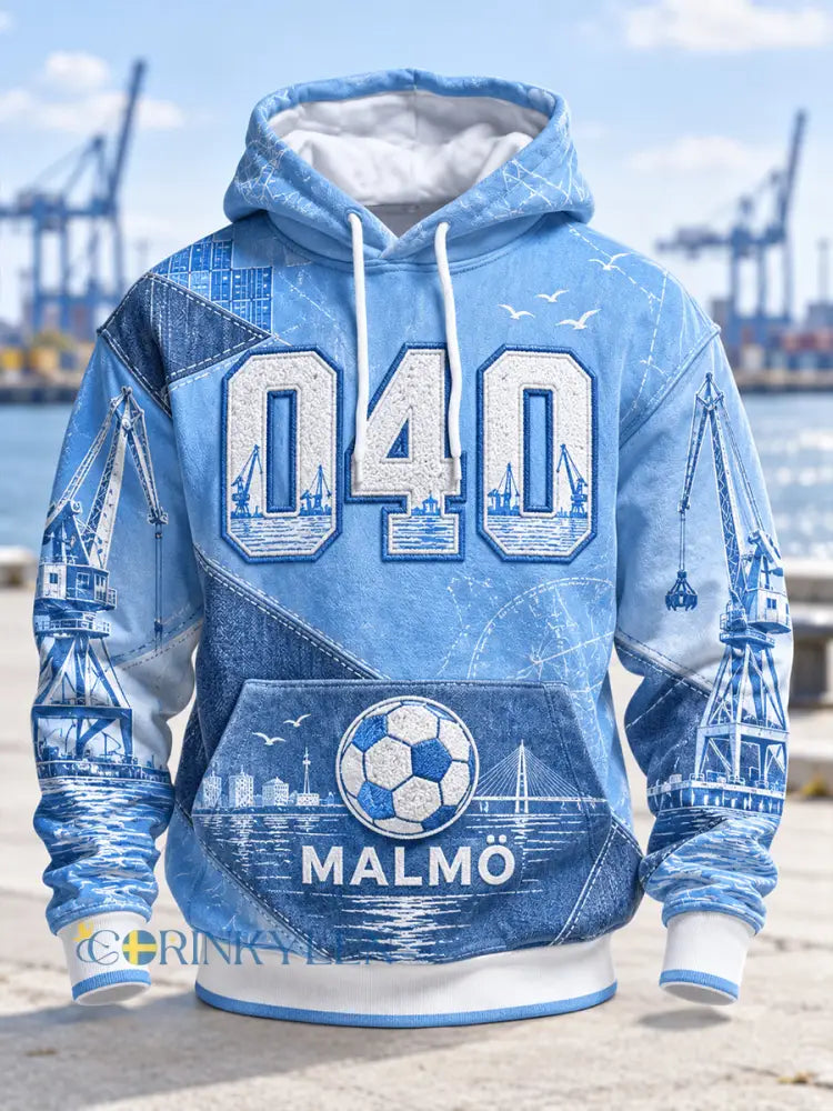 Herrlig Malmö FF-huvtröja med överdimensionerade fallande axlar och fickor - A / S