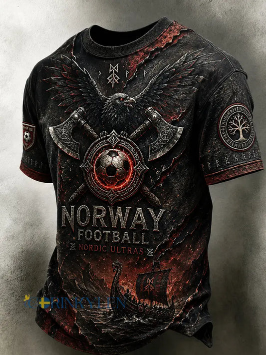 Herrlig retrotröja i nordisk stil med norsk konsttryck – avslappnad stil - A / S