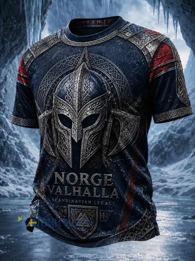 Herrlig retrotröja i nordisk stil med norsk konsttryck – avslappnad stil - A / S