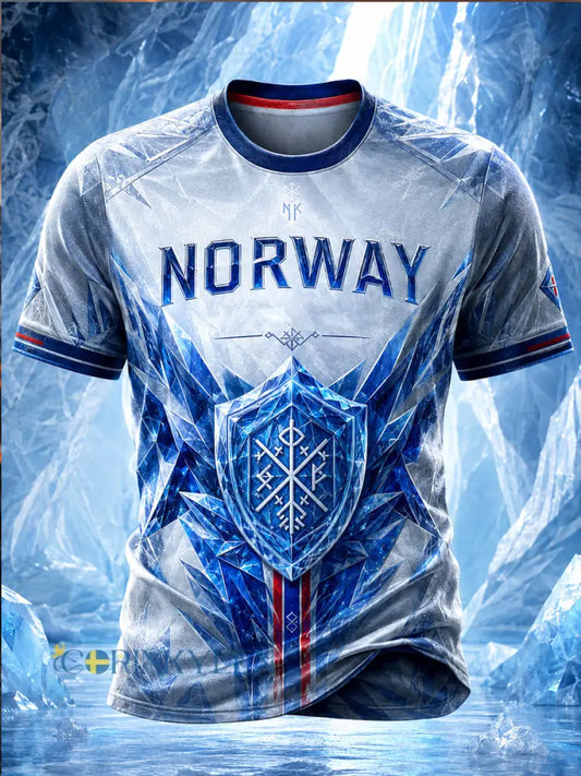 Herrlig retrotröja i nordisk stil med norsk konsttryck – avslappnad stil - A / S