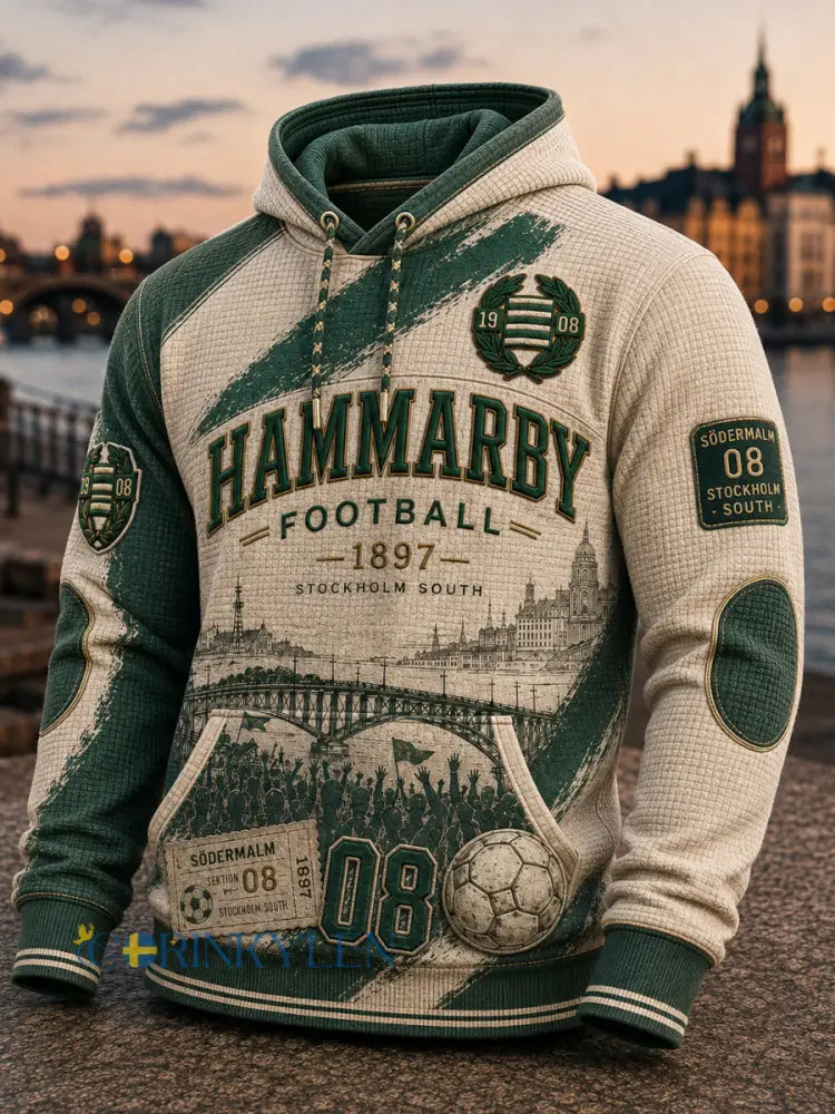 Herrlig svensk fotboll Hammarby Fans Älskare Överdimensionerad axellös hoodie med fickor - A / S