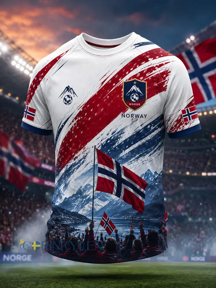 Herrlig vikingafotbollstryck avslappnad t-shirt med korta ärmarna - A / S