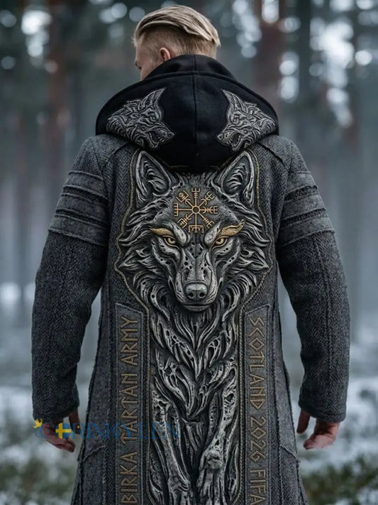 Herrlig vintage svensk Birka-Vikingaveckors lång vikingakappa med huva - grå / S