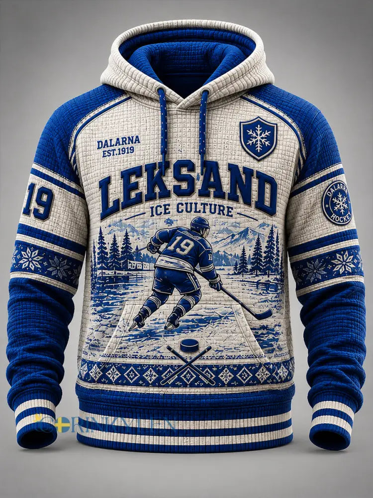 Herrligan av Leksands IF i ishockey – Överdimensionerad luvtröja med fallande axlar och fickor för fans och älskare - A