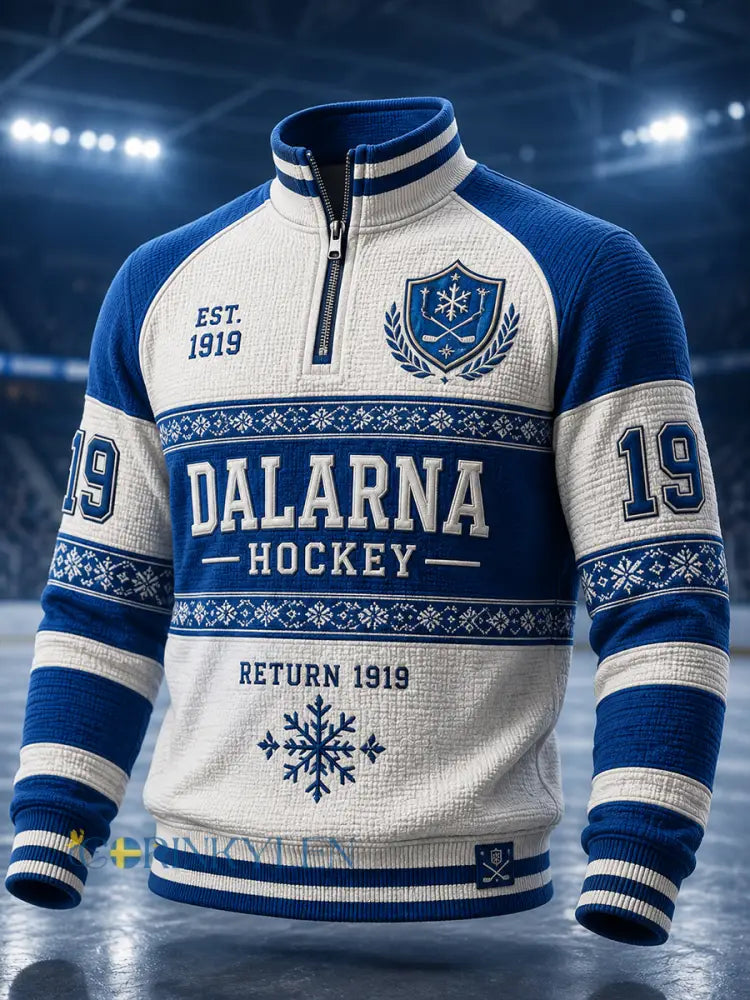 Herrligan avsnittet Svensk ishockey Leksands IF Fans Älskare Våffeltröja med lång ärm - A / S
