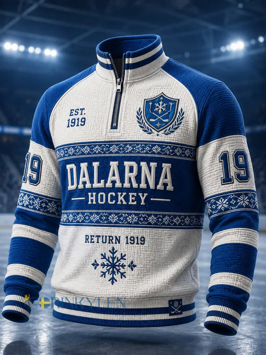 Herrligan avsnittet Svensk ishockey Leksands IF Fans Älskare Våffeltröja med lång ärm - A / S