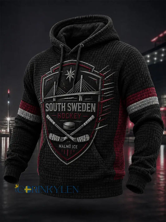 Herrligan i ishockey i Sverige Malmö Redhawks Entusiaster Överskottsstorlek Löparegenskuddad Hoodie med fickor - A / S