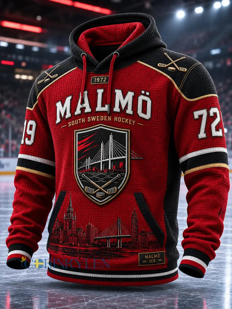 Herrliggande svedsk ishockeytröja med luv och fickor för Malmö Redhawks-fans och älskare - A / S