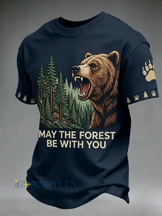 Herrmärket May The Forest Be With You tryckt ledig t-shirt - som bild / S