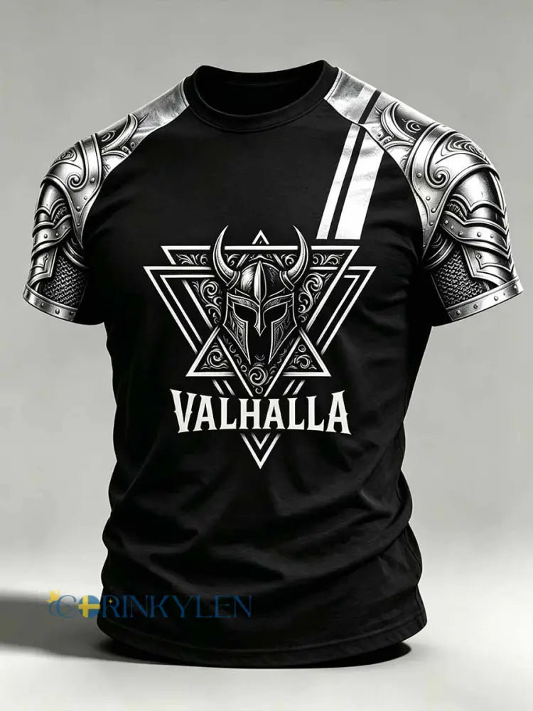 Herrmode Valhalla vikingatricko med tryck - som bild / S