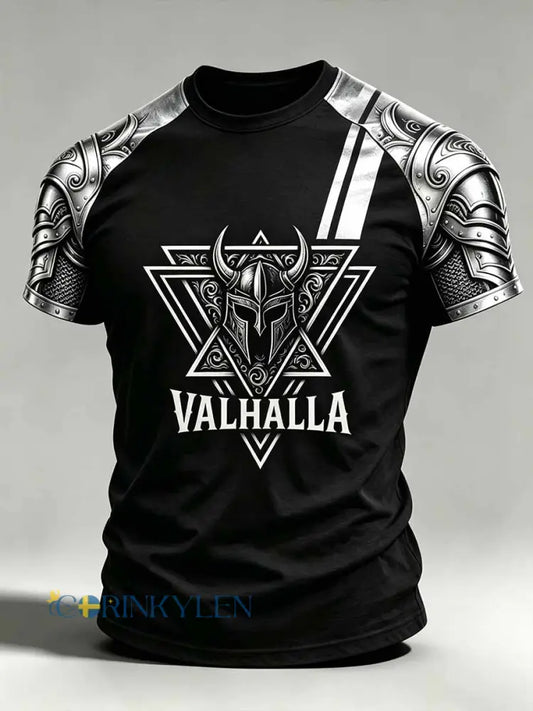 Herrmode Valhalla vikingatricko med tryck - som bild / S