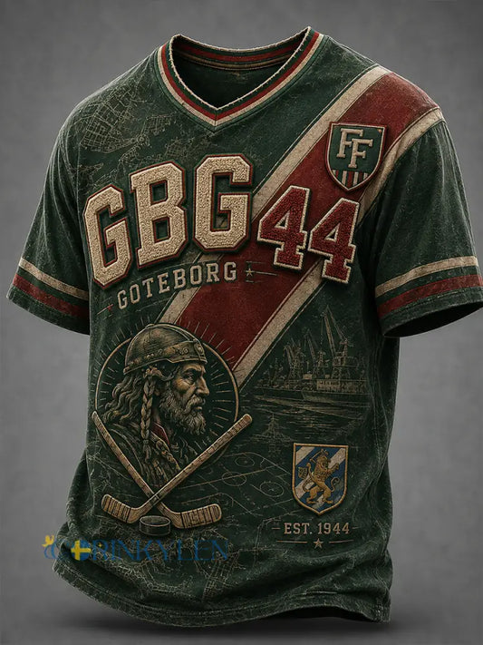 Herrn 1944 Göteborg Hockey Heritage V-hals T-shirt - A / S