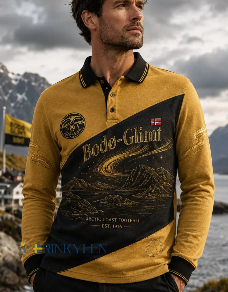 Herrpolo med lång ärm i norskt fotbollsstil – Bodø/Glimt - A / S