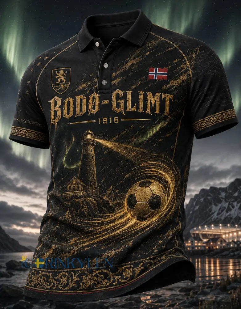 Herrpolotröja i norskt fotbollsstil med korta ärmar från Bodø/Glimt - A / S